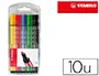 Imagen Rotulador stabilo acuarelable pen 68 estuche de 10 colores surtidos 2