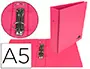 Imagen Carpeta de 2 anillas 40 mm redondas liderpapel a5 carton forrado pvc fucsia 2