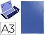 Imagen Carpeta exacompta gomas carton simil-prespan tres solapas din a3 azul 2