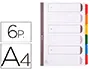 Imagen Separador exacompta cartulina juego de 6 separadores din a4 multitaladro color blanco multitalador 2