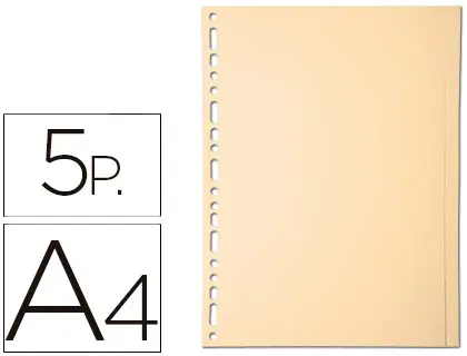 Imagen Separador exacompta cartulina juego de 5 separadores din a4 multitalador color crema