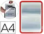 Imagen Marco porta anuncios tarifold magneto din a4 dorso adhesivo removible color rojo pack de 2 unidades 2