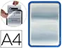 Imagen Marco porta anuncios tarifold magneto din a4 dorso adhesivo removible color azul pack de 2 unidades 2