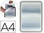 Imagen Marco porta anuncios tarifold magneto din a4 dorso adhesivo removible color gris pack de 2 unidades 2