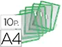 Imagen Funda para portacatalogo tarifold din a4 color verde pack de 10 unidades 2