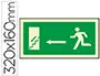 Imagen Pictograma syssa se�al de salida emergencia izquierda escalera bajando en pvc fotoluminiscente 320x160 mm 2