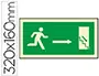 Imagen Pictograma syssa se�al de salida emergencia derecha escalera bajando en pvc fotoluminiscente 320x160 mm 2