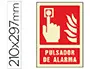 Imagen Pictograma syssa seal de pulsador de alarma en pvc fotoluminiscente 210x297 mm 2