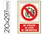 Imagen Pictograma syssa seal de no utilizar en caso de incendio en pvc fotoluminiscente 210x297 mm 2