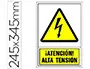 Imagen Pictograma syssa seal de advertencia atencion! alta tension en pvc 245x345 mm 2