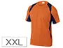 Imagen Camiseta deltaplus poliester manga corta cuello redondo tratamiento secado rapido color naranja-marino talla 2