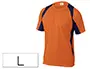 Imagen Camiseta deltaplus poliester manga corta cuello redondo tratamiento secado rapido color naranja-marino talla l 2