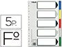 Imagen Separador esselte plastico juego de 5 separadores folio con 5 colores multitaladro 2