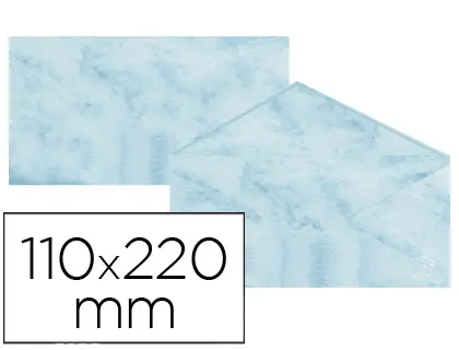 Imagen Sobre fantasia marmoleado azul 110x220 mm 90 gr paquete de 25