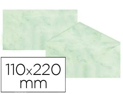 Imagen Sobre fantasia marmoleado verde 110x220 mm 90 gr paquete de 25