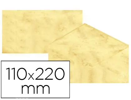 Imagen Sobre fantasia marmoleado amarillo 110x220 mm 90 gr paquete de 25