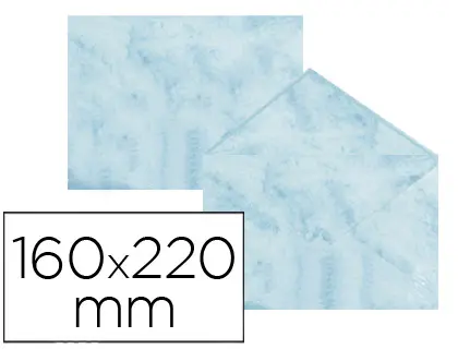 Imagen Sobre fantasia marmoleado azul 160x220 mm 90 gr paquete de 25