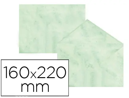 Imagen Sobre fantasia marmoleado verde 160x220 mm 90 gr paquete de 25