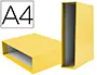 Imagen Caja archivador liderpapel de palanca carton din-a4 documenta lomo 82mm color amarillo 2