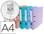 Imagen Archivador de palanca exacompta carton forrado pvc din a4 colores pasteles surtidos lomo 70 mm con 2