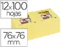 Imagen Bloc de notas adhesivas quita y pon post-it super sticky 76x76 mm con 12 bloc amarillo canario 2