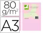 Imagen Papel color q-connect din a3 80 gr rosa paquete de 500 hojas 2