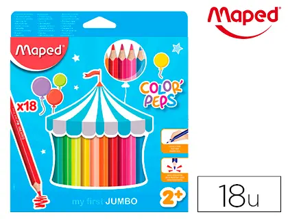 Imagen Lapices de colores maped color peps jumbo blister de 18 colores