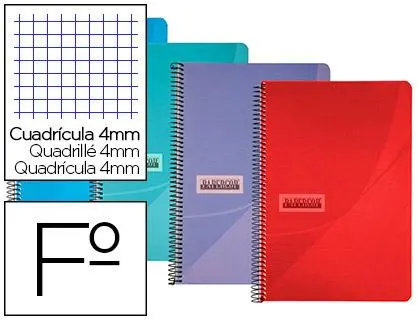 Imagen CUADERNO ESPIRAL PAPERCOR TAPA PLAST. 80H 90GR 4MM