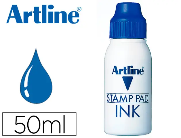 Imagen Tinta tampon artline azul -frasco de 50 cc.