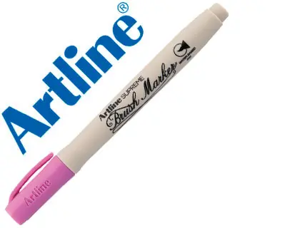 Imagen Rotulador artline supreme brush pintura base de agua punta tipo pincel trazo variable rosa.