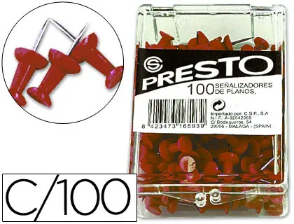 Imagen SE�ALIZADORES DE PLANOS ROJO C/100