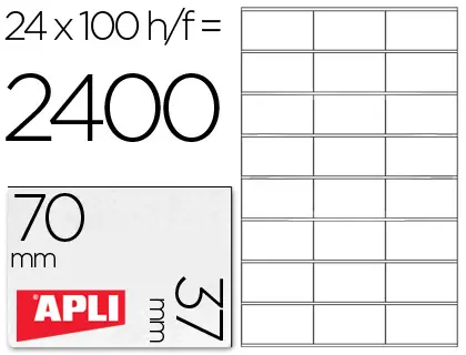 Imagen ETIQUETA ADHESIVA LASER 70X37 2400