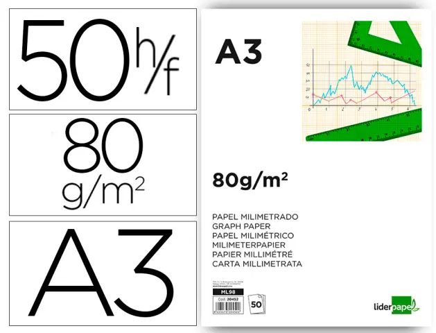 Imagen BLOC MILIMETRADO LIDERPAPEL DIN-A3