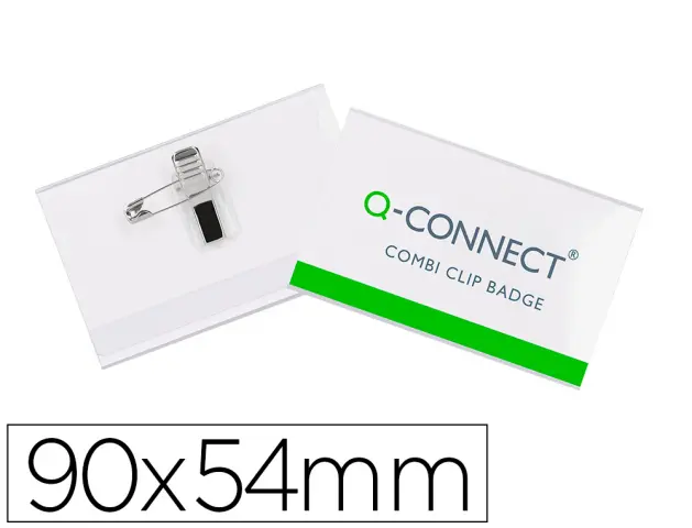 Imagen Identificador con pinza e imperdible q-connect kf01567 -54x90 mm..