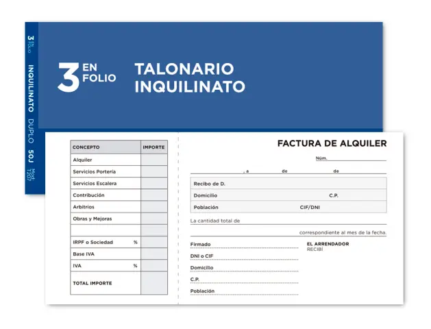 Imagen TALONARIO INQUILINATO ORIG+COPIA