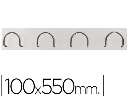 Imagen Perchero metalico 611 blanco -pared -4 colgadores.