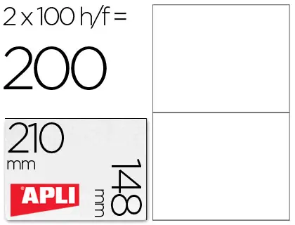 Imagen ETIQUETA ADHESIVA LASER 210X148 200