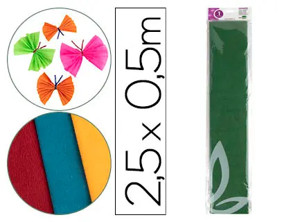 Imagen PAPEL CRESPON 0.5X2.5 VERDE OLIVA