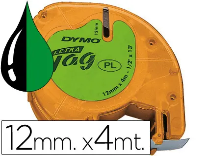 Imagen CINTA DYMO 12MM X 4M NEGRO-VERDE