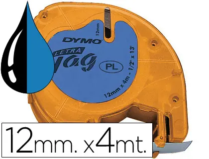 Imagen CINTA DYMO 12MM X 4M NEGRO-AZUL