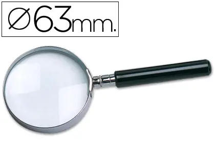 Imagen Lupa q-connect cristal aro metalico mango negro plastico negro 60mm.