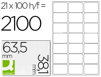 Imagen ETIQUETA ADHESIVA 63.5X38.1 C/100H