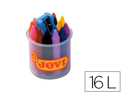 Imagen LAPICES CERA JOVI BOTE 16 COLORES