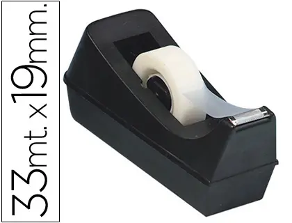 Imagen Portarrollo sobremesa q-connect plastico para cinta de 33 mt negro.