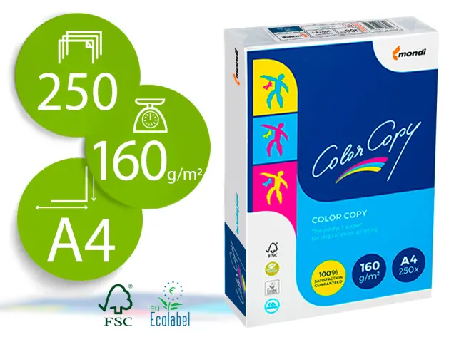 Imagen PAPEL COLOR COPY A4 P/250 160GRS