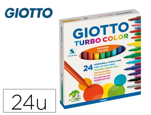 Imagen Rotulador giotto turbo color caja de 24 colores lavables