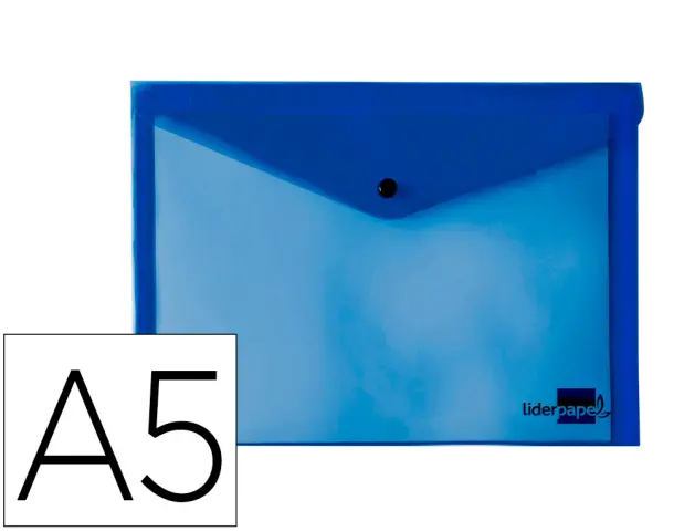 Imagen Carpeta liderpapel dossier broche 34352 polipropileno din a5 azul transparente