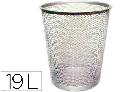 Imagen Papelera metalica q-connect gris rejilla 295x345mm