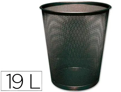 Imagen Papelera metalica q-connect negra rejilla 295x345mm