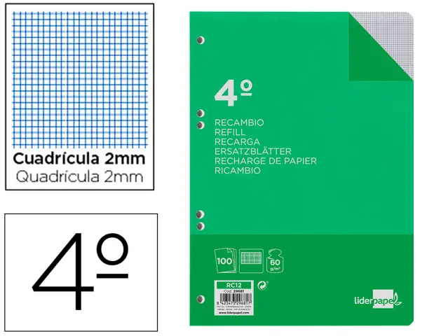 Imagen RECAMBIO LIDERPAPEL 4 100H MILIMET